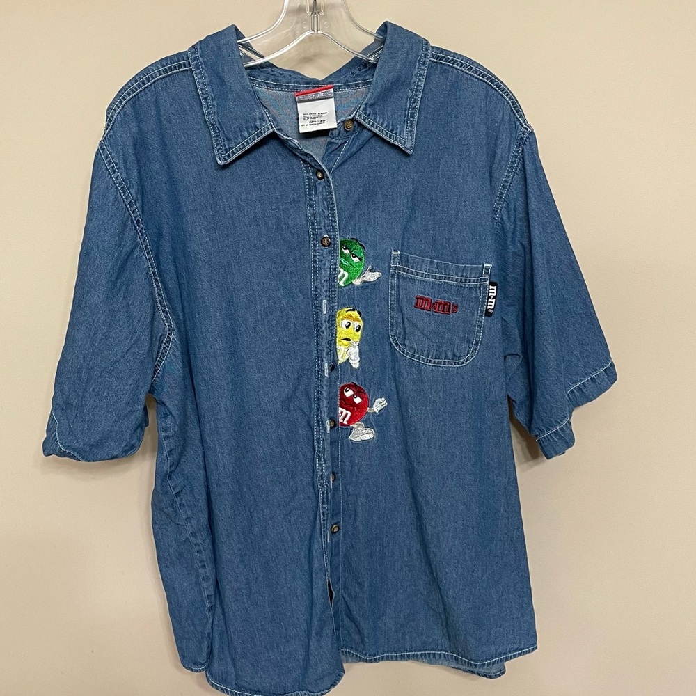 M&M Denim Button Down, size 22-24, Cotton